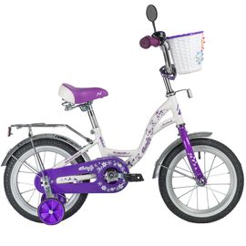 Детский велосипед Novatrack Butterfly 14” (белый-фиолетовый)