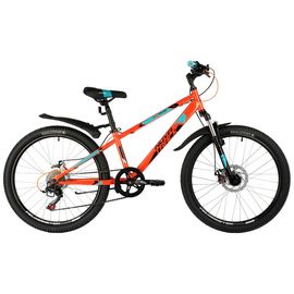Подростковый велосипед Novatrack Extreme 6.D 24" (оранжевый), Цвет: Оранжевый, Размер рамы: 12"