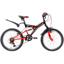 Подростковый велосипед Novatrack Dart 6.V 20" (черный), Цвет: Черный