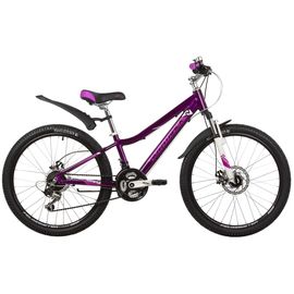 Подростковый велосипед Novatrack Novara 18.D 24" new (фиолетовый), Цвет: Фиолетовый, Размер рамы: 11"