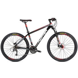Горный велосипед Twitter TW 3900 Pro 27.5" TY-300-24S (2022, чёрно-красный), Цвет: Красный, Размер рамы: 17"