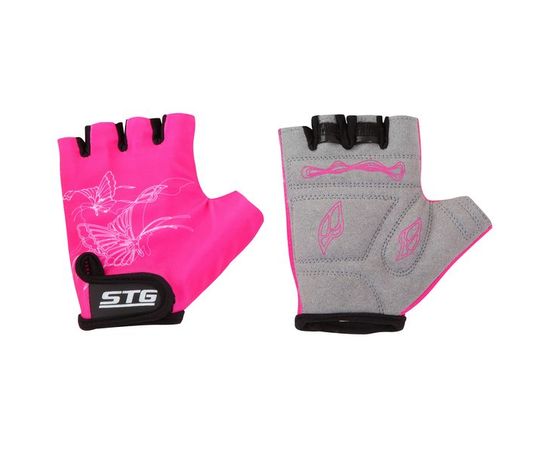 Перчатки STG детские 819 быстросъемные с защитной прокладкой, застежка на липучке, Цвет: Розовый, Размер: XS