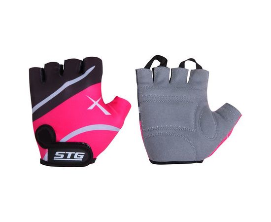 Перчатки STG 809 быстросъемные с защитной прокладкой, застежка на липучке, Цвет: Розовый, Размер: L