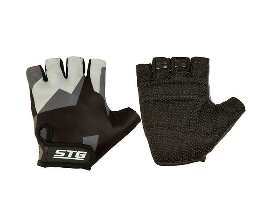 Перчатки STG 820 с защитной прокладкой, застежка на липучке (серо/черные), Цвет: Черный, Размер: M