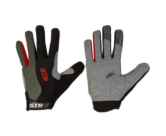 Перчатки STG 806 с длинными пальцами и защитной прокладкой, застежка на липучке (черно/серые), Цвет: Серый, Размер: M