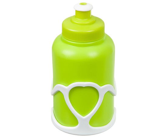 Велофляга STG с флягодержателем (Белый Флягодержатель, Зеленая фляга)., Цвет: Салатовый, Объём: 350