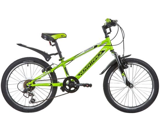 Велосипед NOVATRACK 20", EXTREME, зелёный, сталь, 6-скор, TY21/TS38/SG-6SI, V-brake