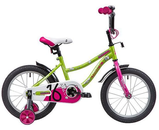 Велосипед NOVATRACK 16", NEPTUNE салатовый, полная защита цепи, короткие крылья, нет багажни, Цвет: Салатовый