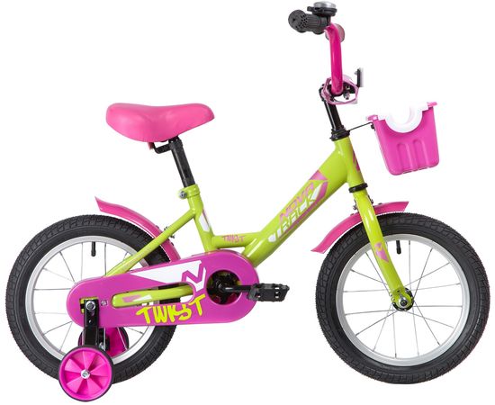 Детский велосипед Novatrack Twist 14” (зеленый/розовый), Цвет: Салатовый