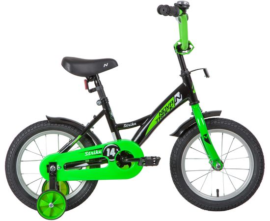 Детский велосипед Novatrack Strike 14” (чёрный-зелёный), Цвет: Зелёный