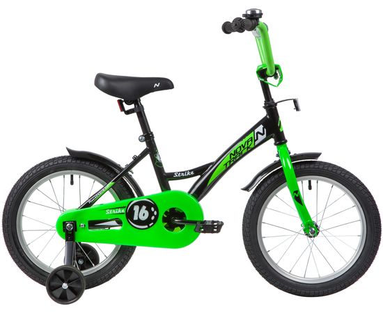 Детский велосипед Novatrack Strike 16” (черный-зелёный), Цвет: Зелёный