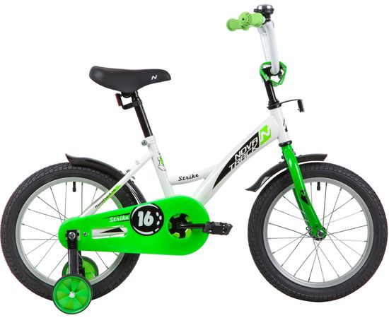 Детский велосипед Novatrack Strike 16” (белый-зелёный), Цвет: Салатовый
