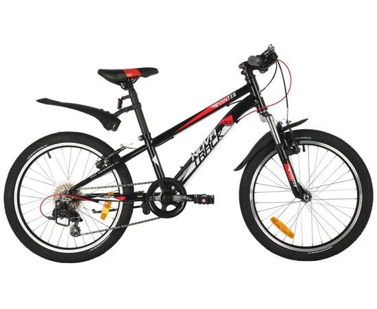 Подростковый велосипед Novatrack Pointer 6.V 20" (черный), Цвет: Черный