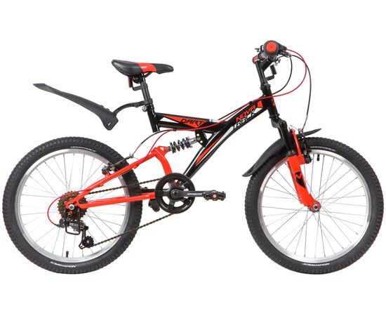 Подростковый велосипед Novatrack Dart 6.V 20" (черный), Цвет: Черный
