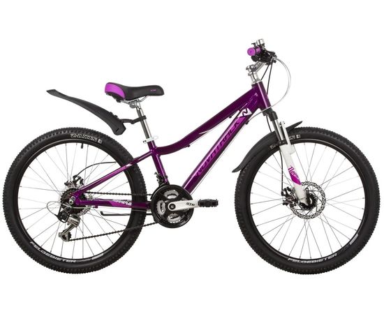 Подростковый велосипед Novatrack Novara 18.D 24" new (фиолетовый), Цвет: Фиолетовый, Размер рамы: 13"