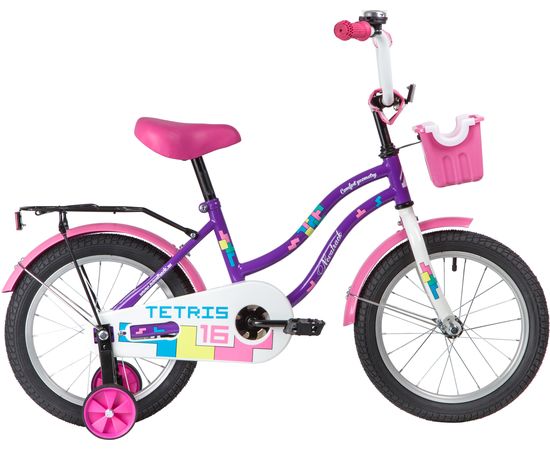 Детский велосипед Novatrack Tetris 16” (фиолетовый), Цвет: Фиолетовый