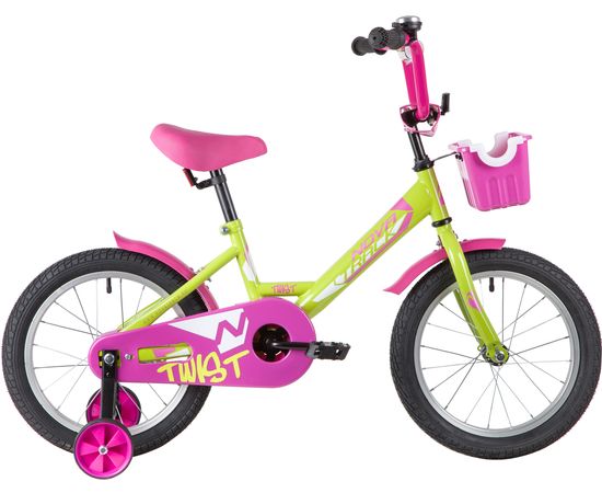 Детский велосипед Novatrack Twist 16” (зелёный/розовый), Цвет: Салатовый