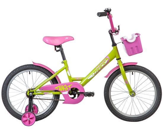 Детский велосипед Novatrack Twist 18” (зелёный/розовый), Цвет: Салатовый