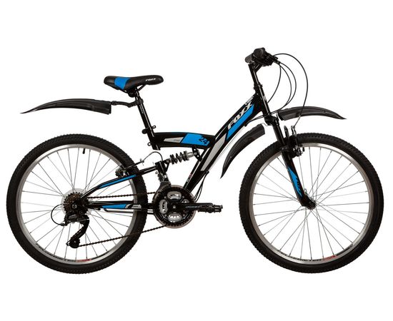 Велосипед Foxx Attack 24" (черный), Цвет: Черный, Размер рамы: 14"