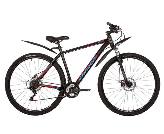 Горный велосипед Stinger Caiman D 29" new (черный), Цвет: Черный, Размер рамы: 22"