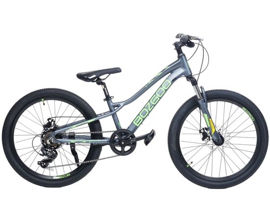 Горный велосипед Bozgoo Bambino 24" (темно-серый/зеленый), Цвет: Серый, Размер рамы: 11"